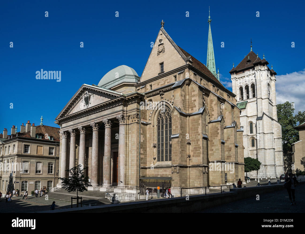 Kathedrale St. Pierre, bekannt als eine Heimat Kirche John Calvin in Genf,  Schweiz Stockfotografie - Alamy