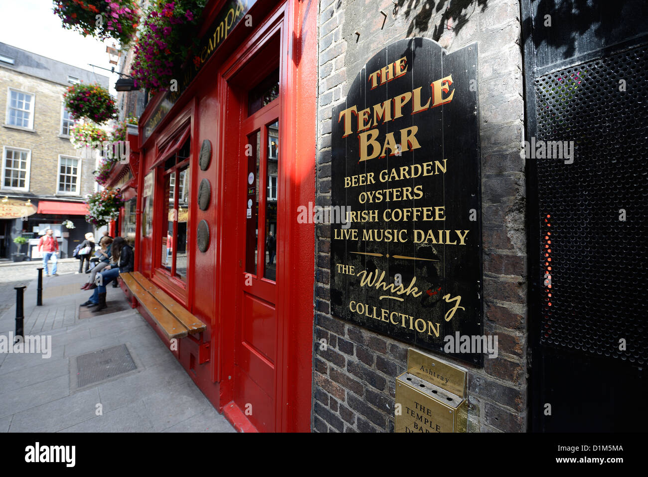 Straßenbild des Bereichs Temple Bar in Dublin Irland. Stockfoto