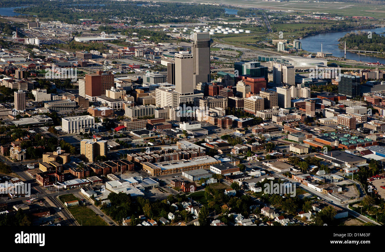 Luftaufnahme von Omaha, Nebraska Stockfoto