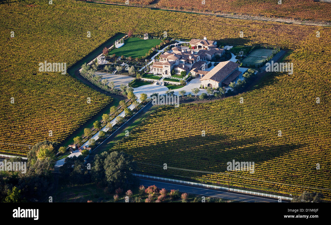 Luftaufnahme Robert Mondavi Winery in Oakville, Kalifornien Stockfoto