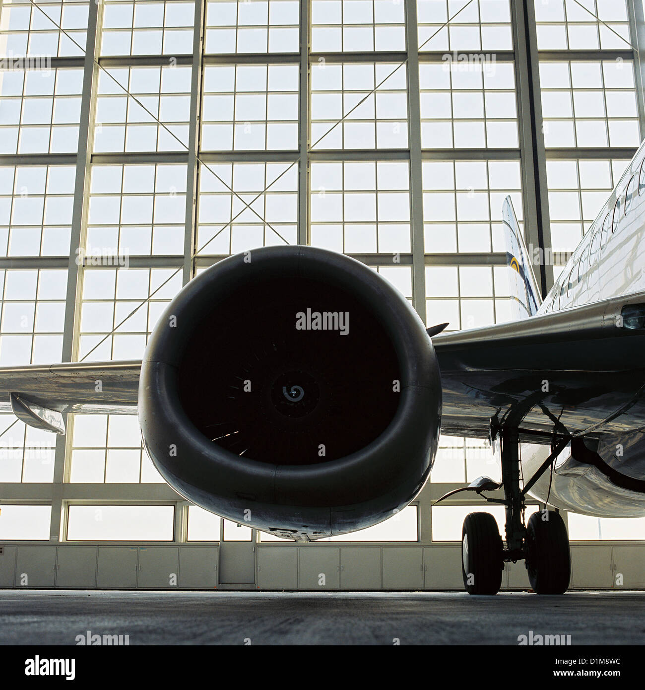 Schwarz und weiß Jet-Engine Aircraft License frei außer anzeigen und Plakate Stockfoto