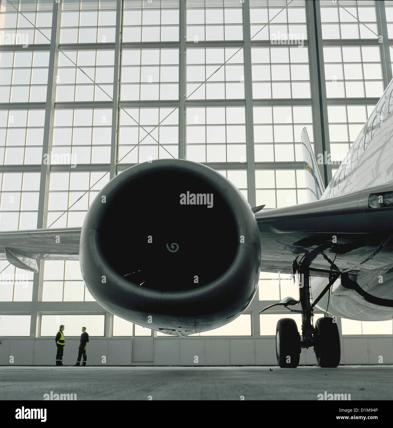 Schwarz und weiß Jet-Engine Aircraft License frei außer anzeigen und Plakate Stockfoto