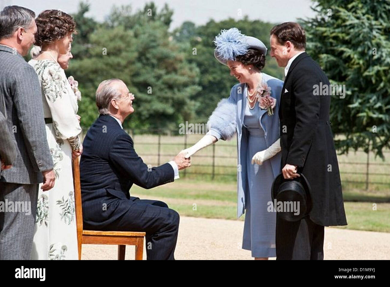 HYDE PARK ON HUDSON 2012 Focus Features Film mit Bill Murray, Olivia Colman als Elizabeth II, Samuel West als König George VI Stockfoto