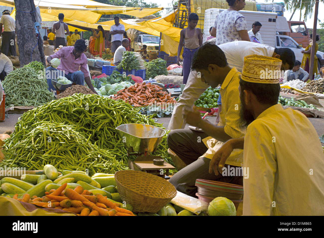 Markt für Obst und Gemüse, Canacona, Süd-Goa Stockfoto