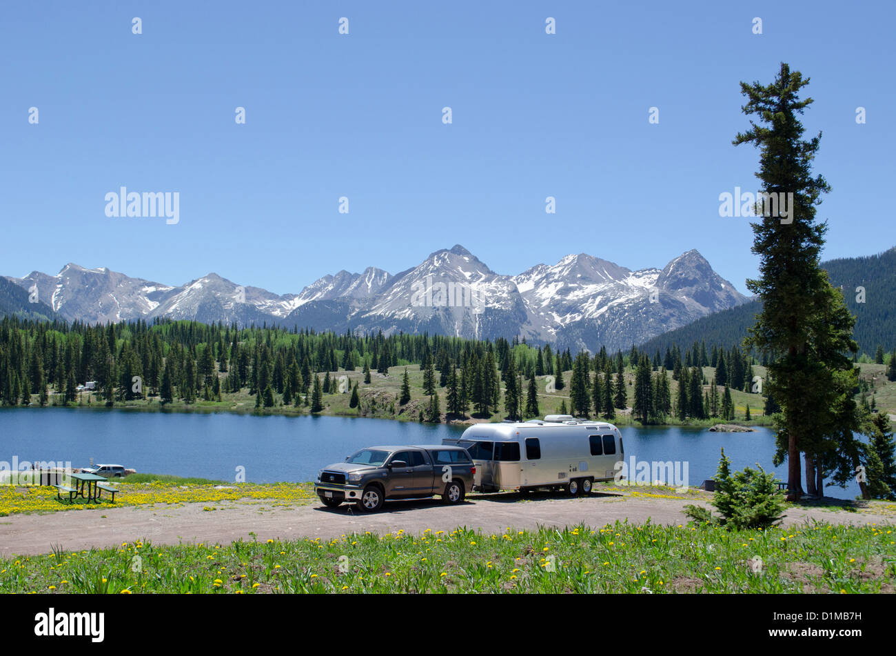 Molas See camping hoch über der Stadt von Silverton Colorado in den San Juan Mountains Stockfoto