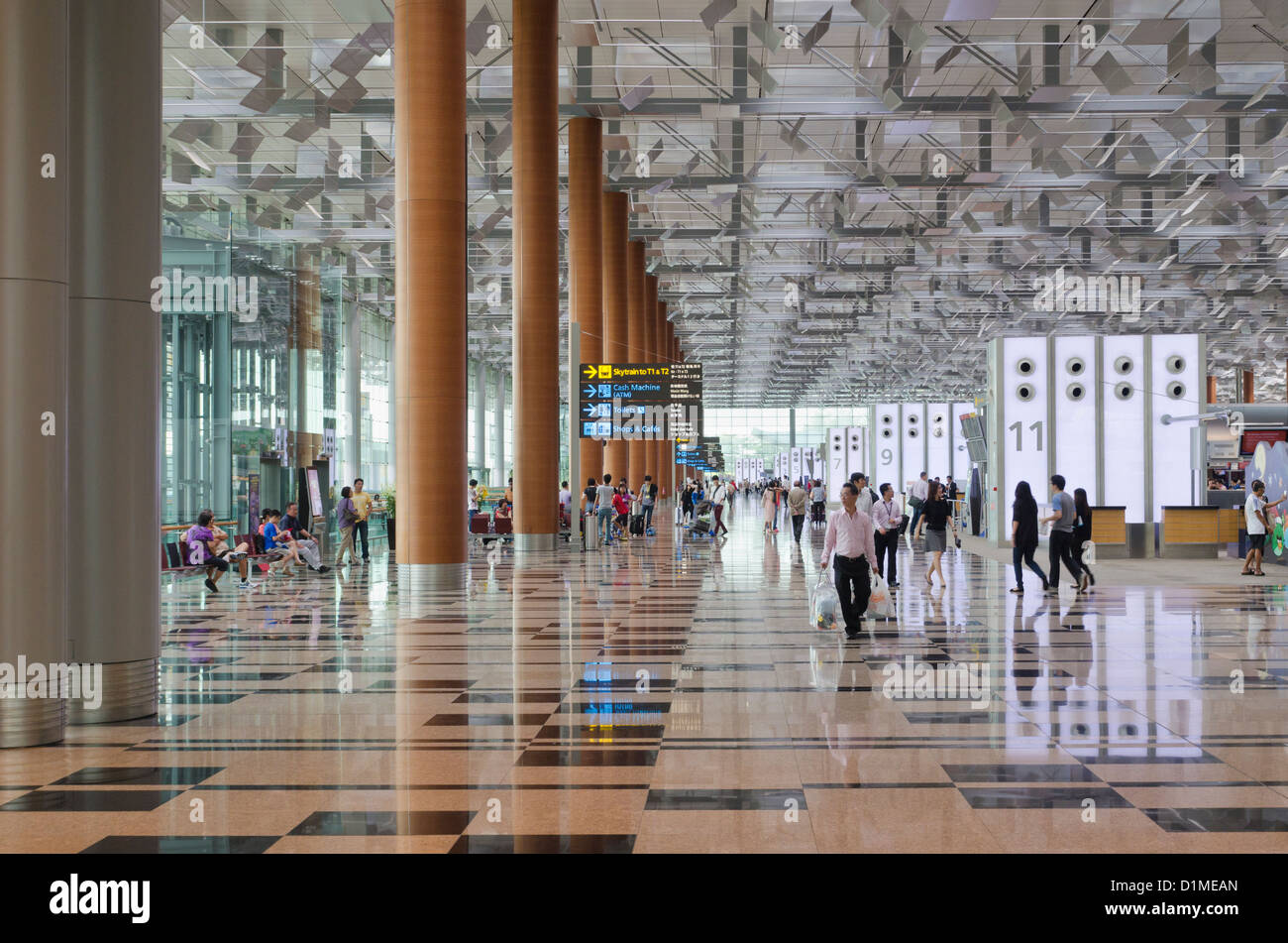 Terminal 3 Abflughalle am Flughafen Changi, Singapur Stockfoto