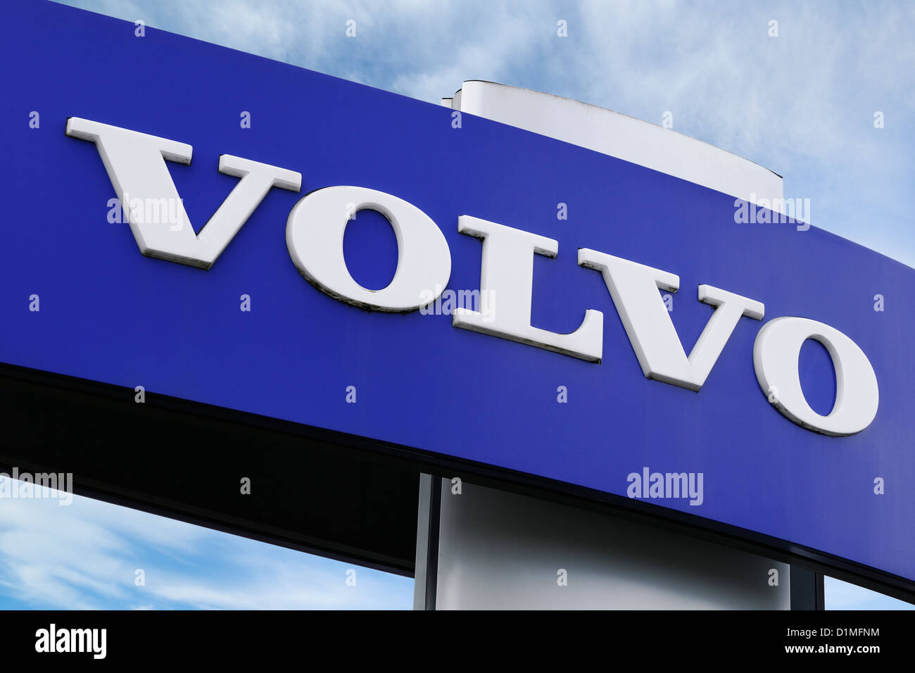 Volvo Schild ein Autohaus. Oxford, Vereinigtes Königreich. Stockfoto