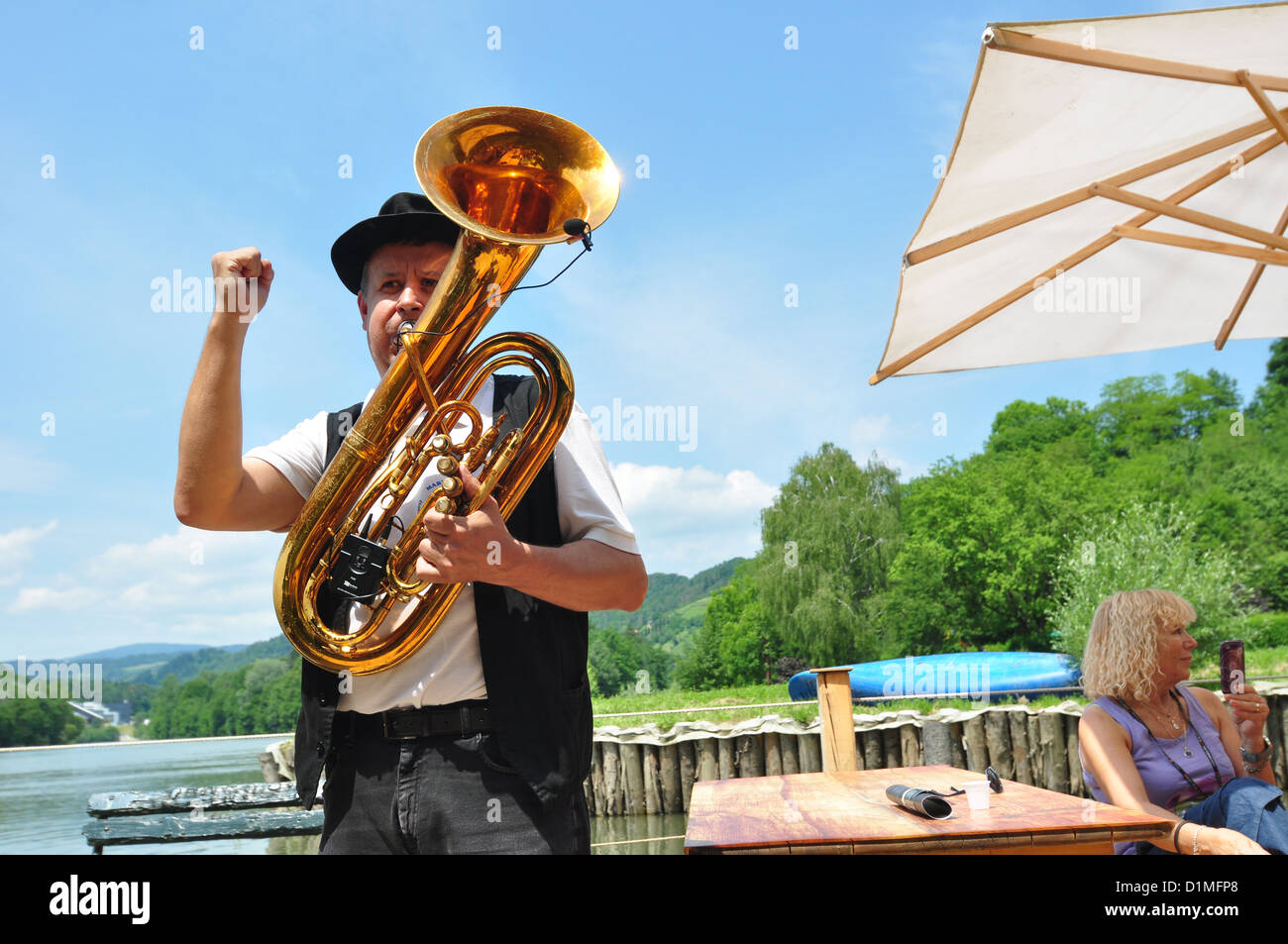 Trio durchführen Stockfoto