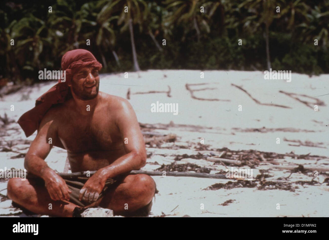 Verschollen Cast Away Tom Hanks Chuck Noland (Tom Hanks) *** lokalen Caption *** 2000 UIP Stockfoto