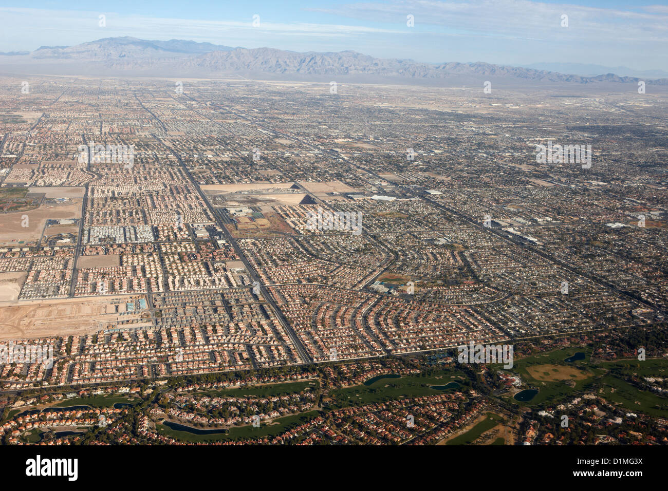 Luftaufnahme der Zersiedelung Las Vegas Nevada, USA Stockfoto