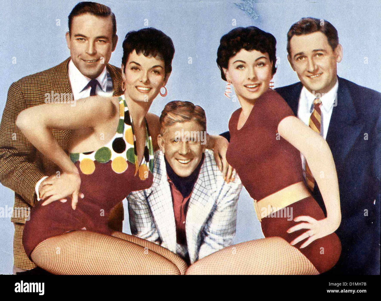 So Liebt Man In Paris Herren Marry Brunettes Vl: Scott Brady, Jane Russel, Rudy Vallee, Jeanne Crain, Alan Young *** Stockfoto