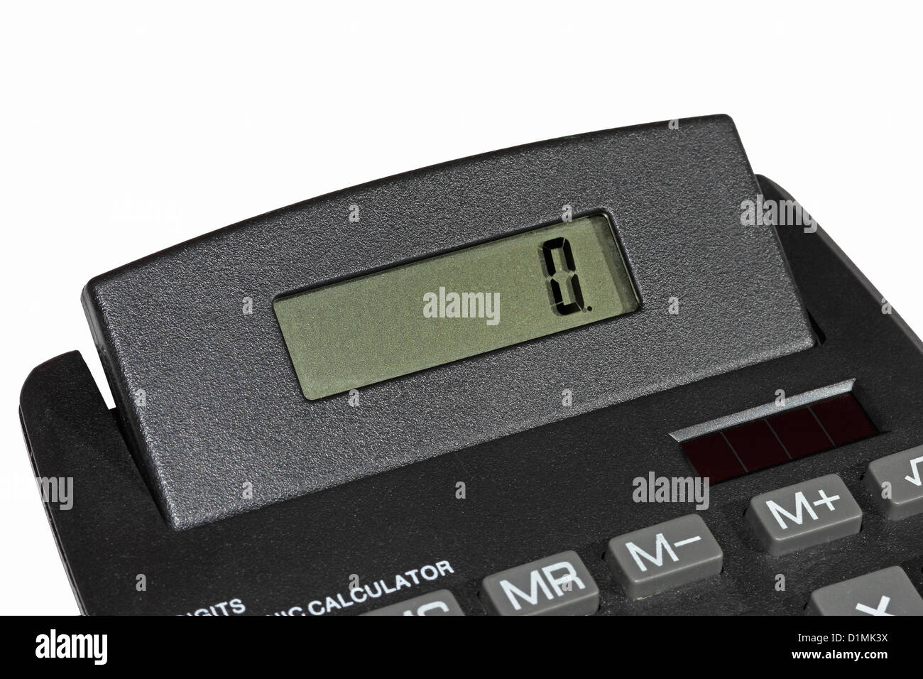 Taschenrechner-Display anzeigen 0 Stockfoto