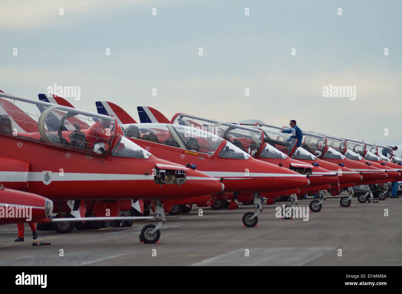 Kunstflugstaffel der Royal Air Force - die roten Pfeile Stockfoto