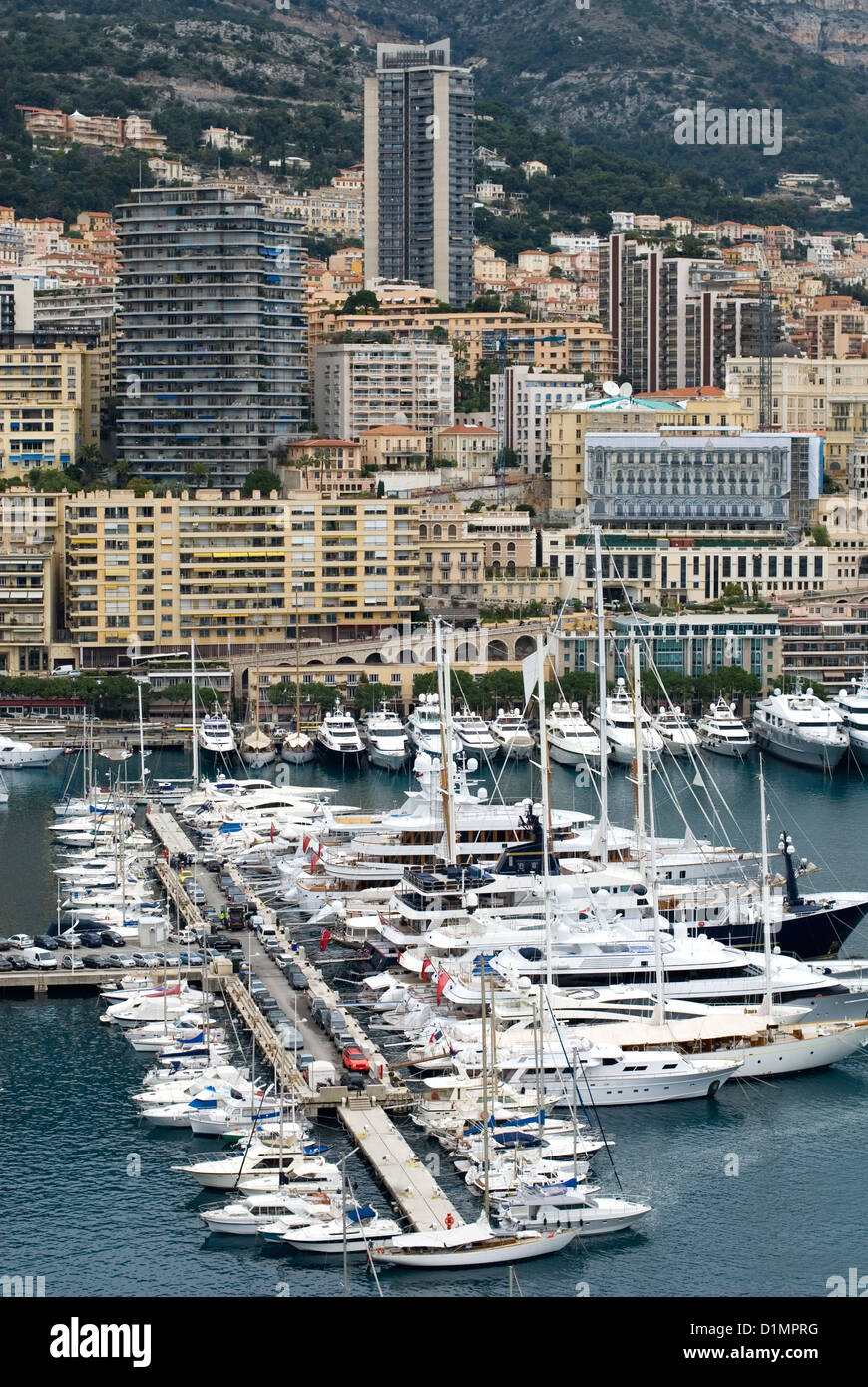 Boote, drängten sich in der Monte-Carlo Marina, Monaco Stockfoto