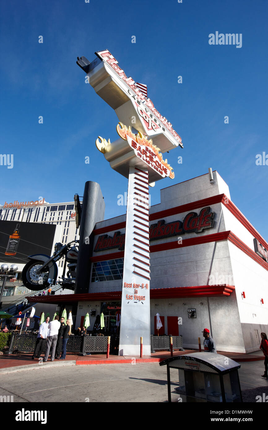 die Harley Davidson Cafe am Las Vegas Boulevard Nevada USA Stockfoto