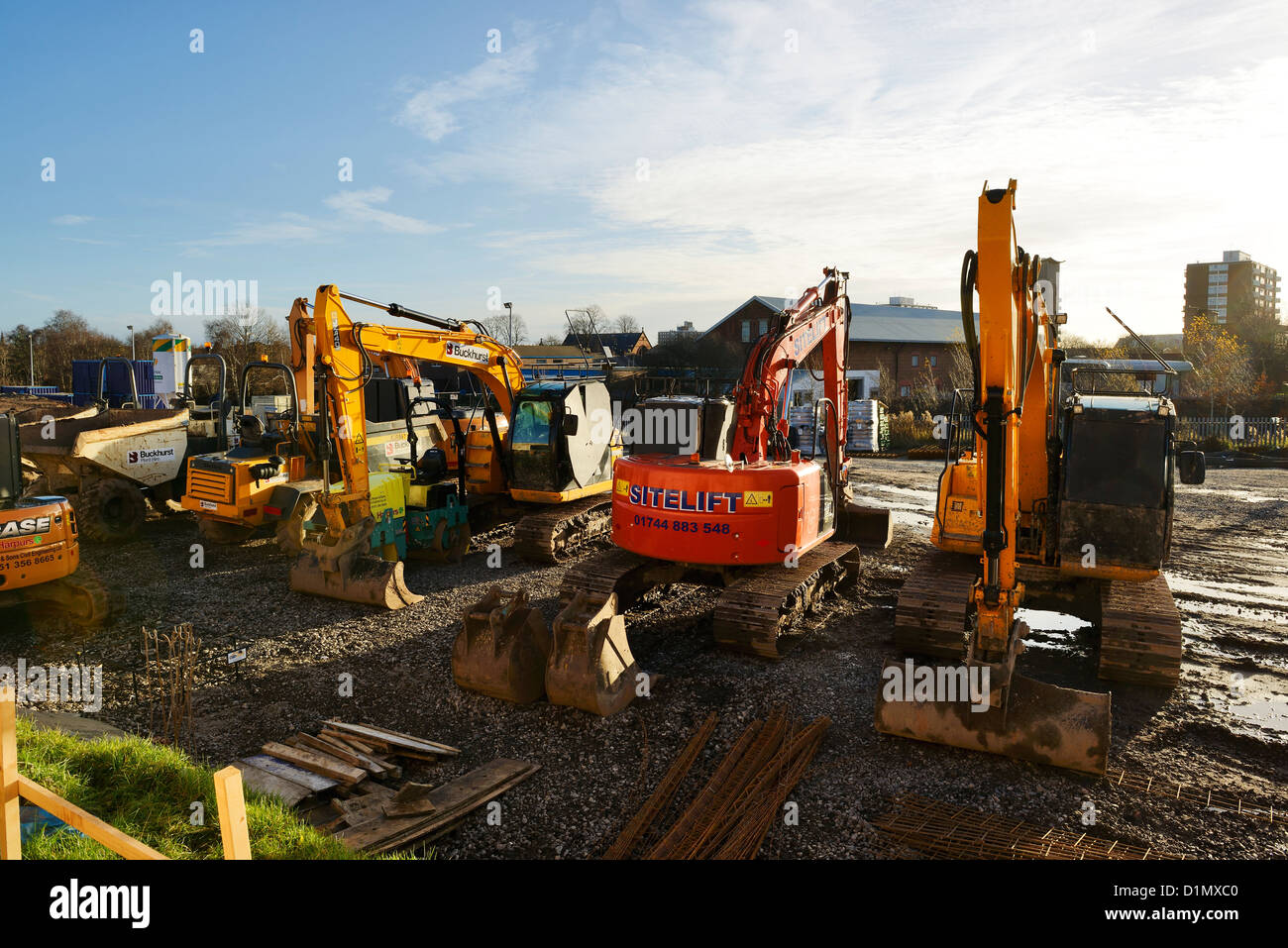 Maschinen und Anlagen auf der Baustelle Stockfoto