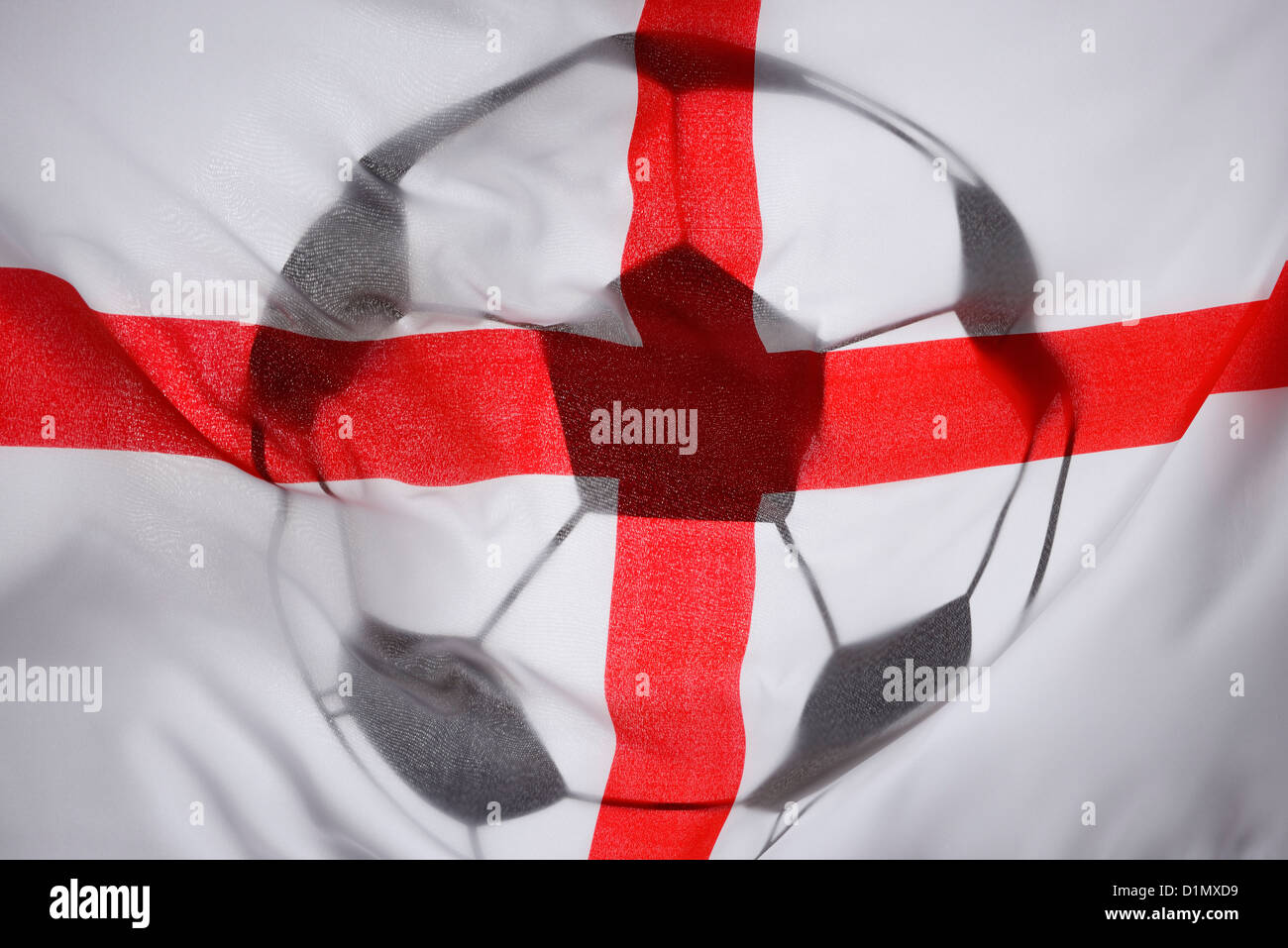 England Fahne und Fußball Fahne Stockfoto