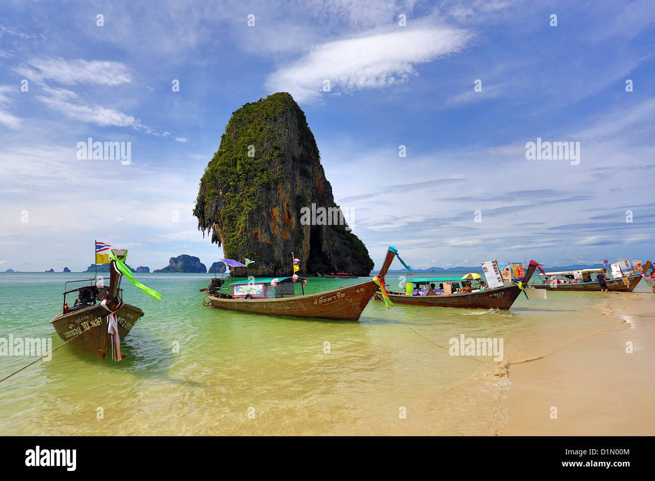 Phranang Cave Beach, Railay Beach, Krabi, Phuket, Thailand Stockfoto
