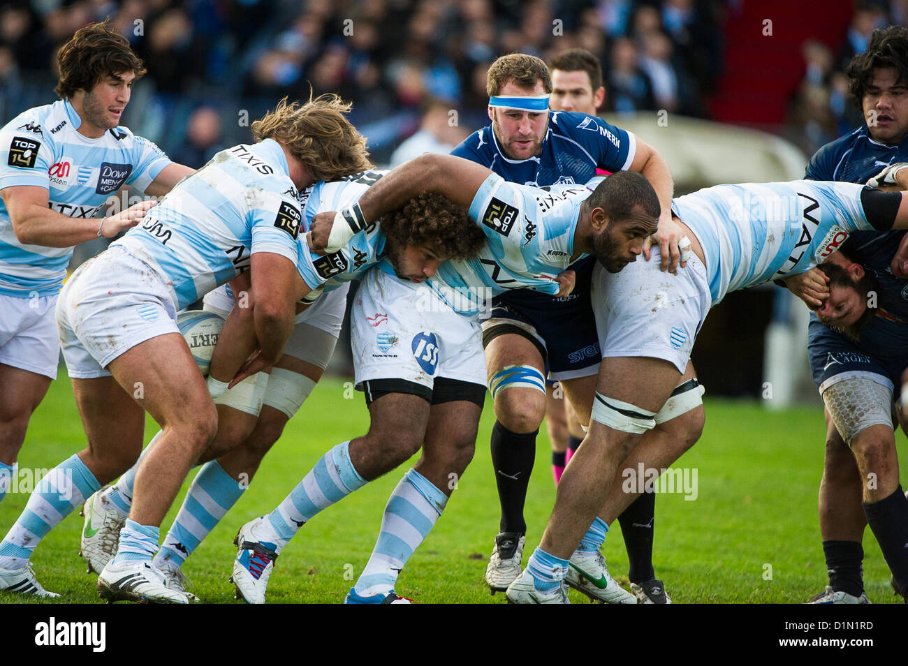 Colombes, Frankreich. 30. Dezember 2012. Rugby, Top 14. Racing CF Vs SU Agen: 40-6. Foto Frederic Augendre/Alamy Live-Nachrichten Stockfoto