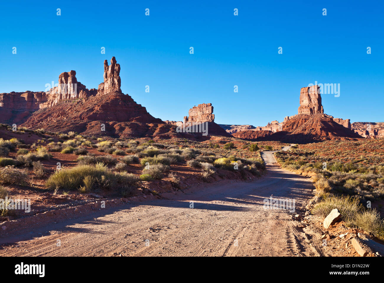 Fäustlinge Buttes und Hoodoos im Tal der Götter in der Nähe von Bluff Utah USA uns Vereinigte Staaten von Amerika Stockfoto