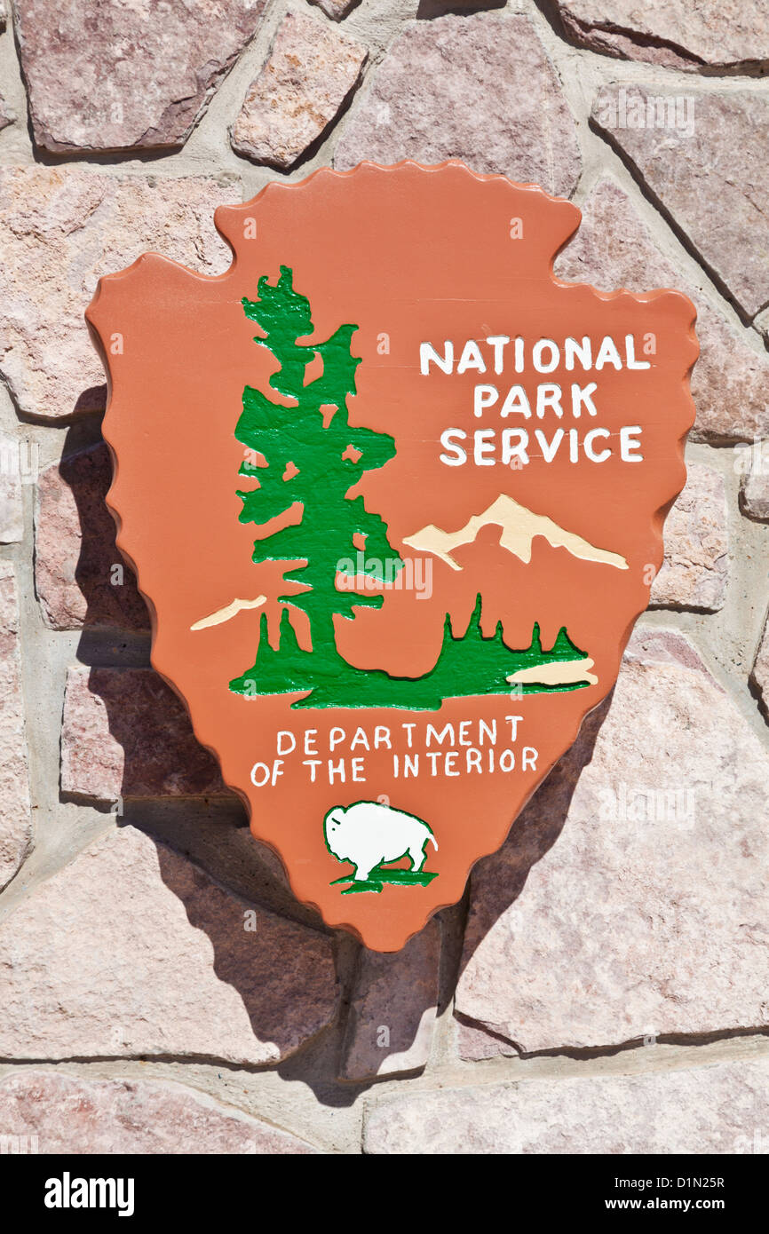 Nationalpark-Service melden Sie Usa Abteilung von innen Vereinigte Staaten von Amerika Stockfoto