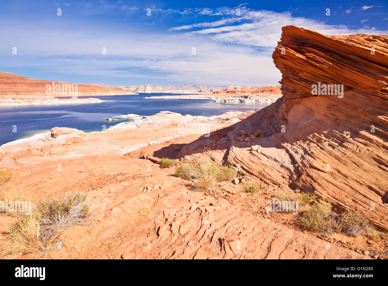 Blick auf Lake Powell von Page Arizona USA Vereinigte Staaten von Amerika Stockfoto