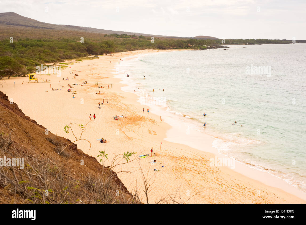 Ein Blick auf die "Big Beach" im Makena State Park auf der Insel Maui. Stockfoto