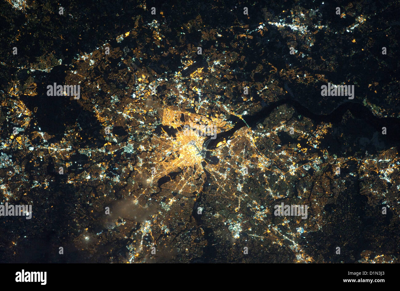 Washington DC-Hauptstadt der Vereinigten Staaten in der Nacht. Stockfoto