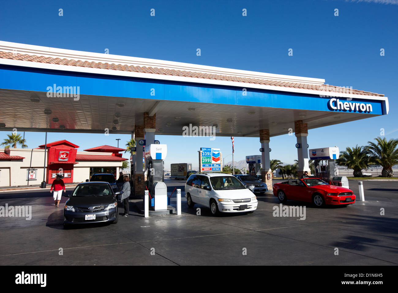 Chevron Gas Tankstelle Las Vegas Nevada, USA Stockfoto