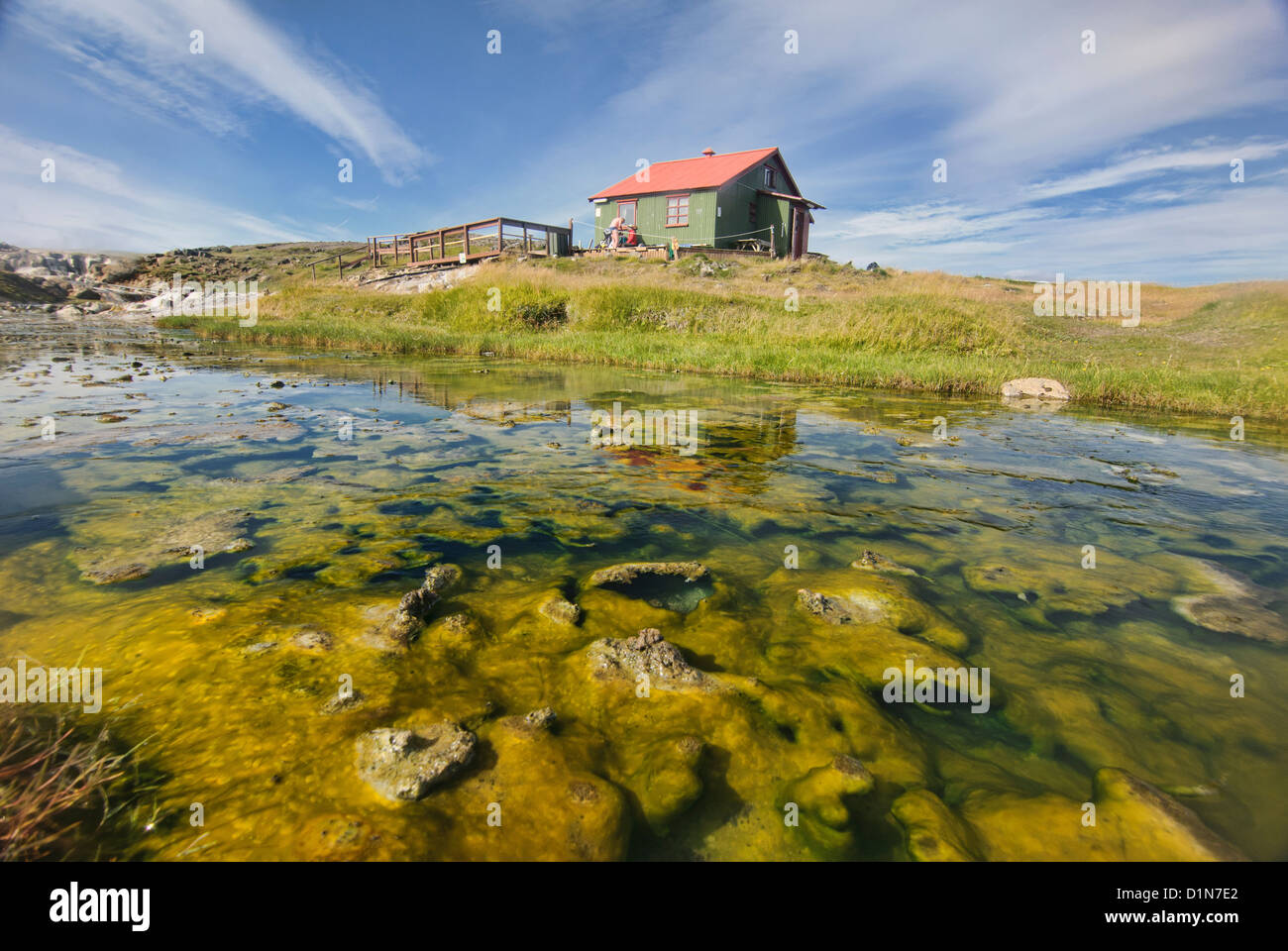 Geothermische heißen Quellen von Hveravellir entlang der Kjölur Highland in Island Stockfoto