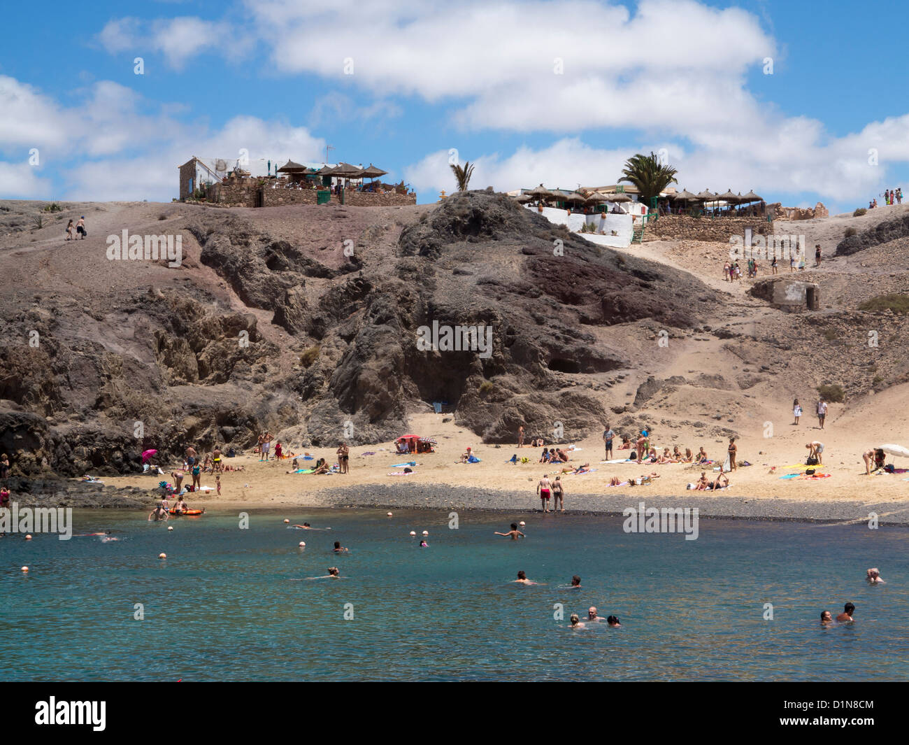 Playa de Papagayo-Strand in der Nähe von Playa Blanca, Lanzarote, Kanarische Inseln Stockfoto