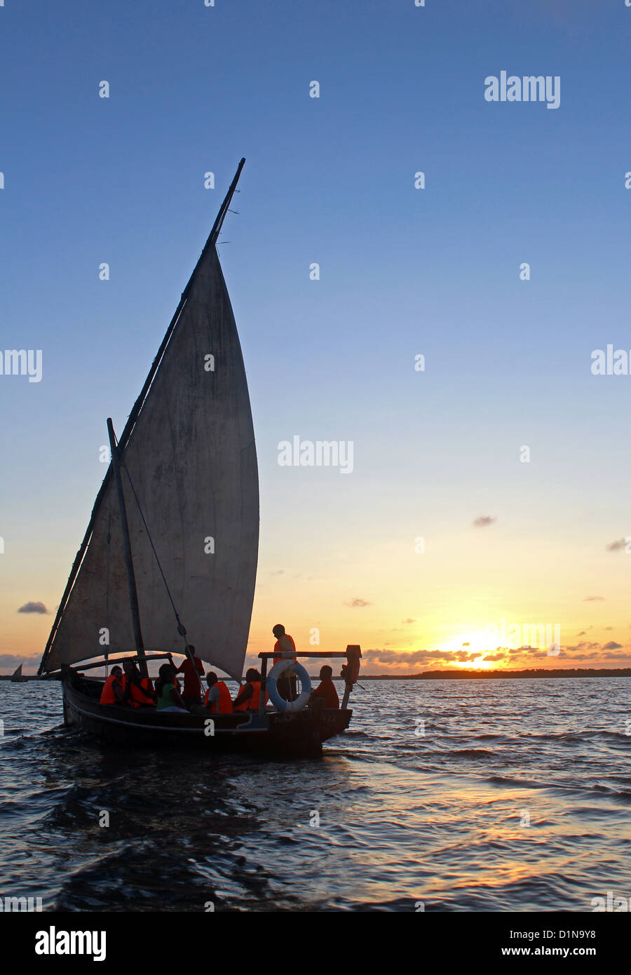 Touristen genießen eine Boot Reise, Kenia, Ostafrika Stockfoto