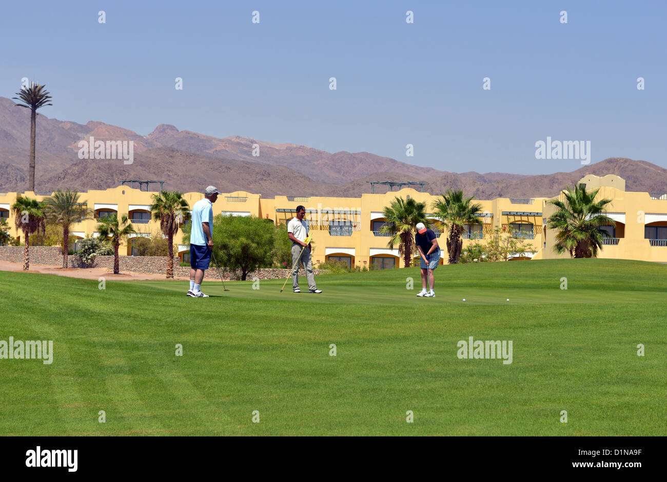 Golfplatz, Taba Heights Holiday Resort-Komplex am Sinai in Ägypten. Stockfoto