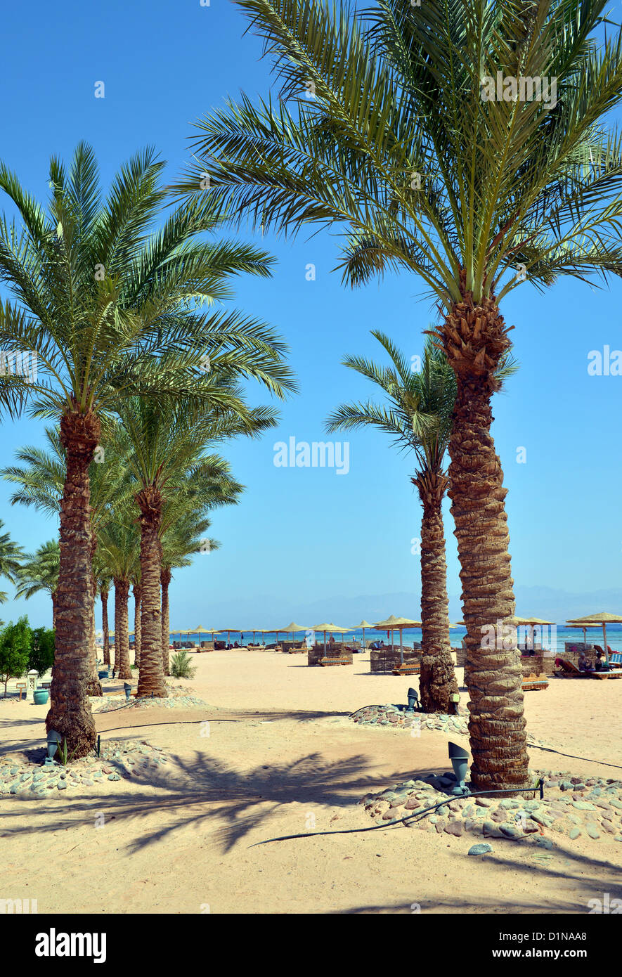 Das Marriott Hotel Strand, Taba Heights Holiday Resort-Komplex am Sinai in Ägypten. Stockfoto