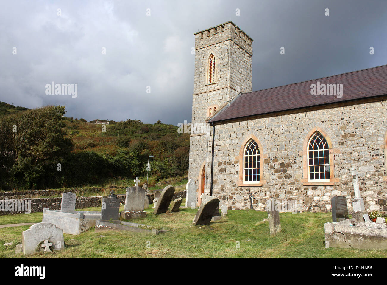 Rathlin Insel Kirche, St. Thomas Church of Ireland, County Antrim, Nordirland Stockfoto