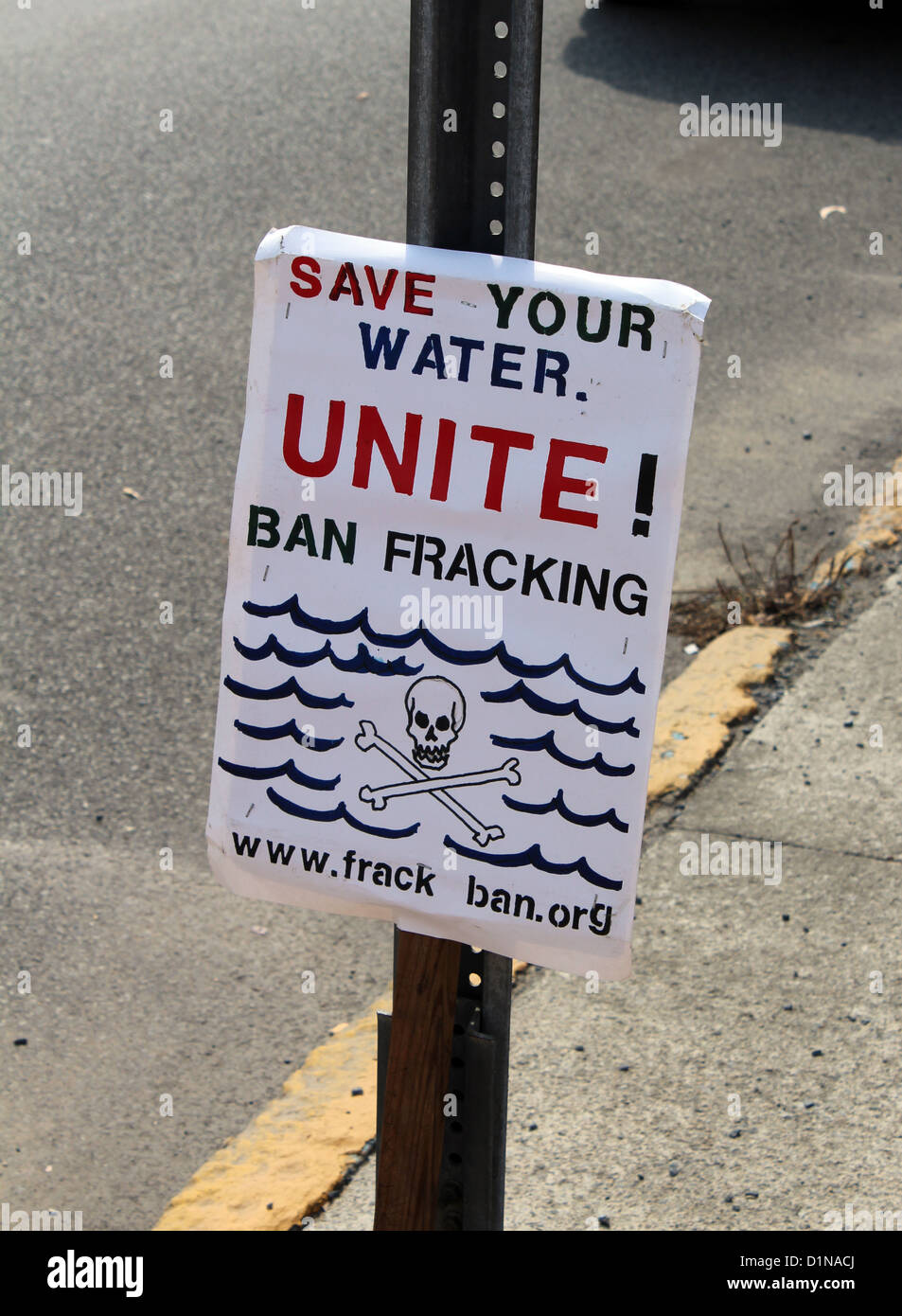 Anti-Fracking Protest Zeichen, USA Stockfoto