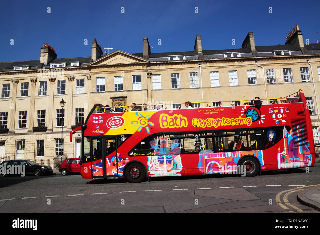 A "Bustour durch Bath, Großbritannien. Stockfoto