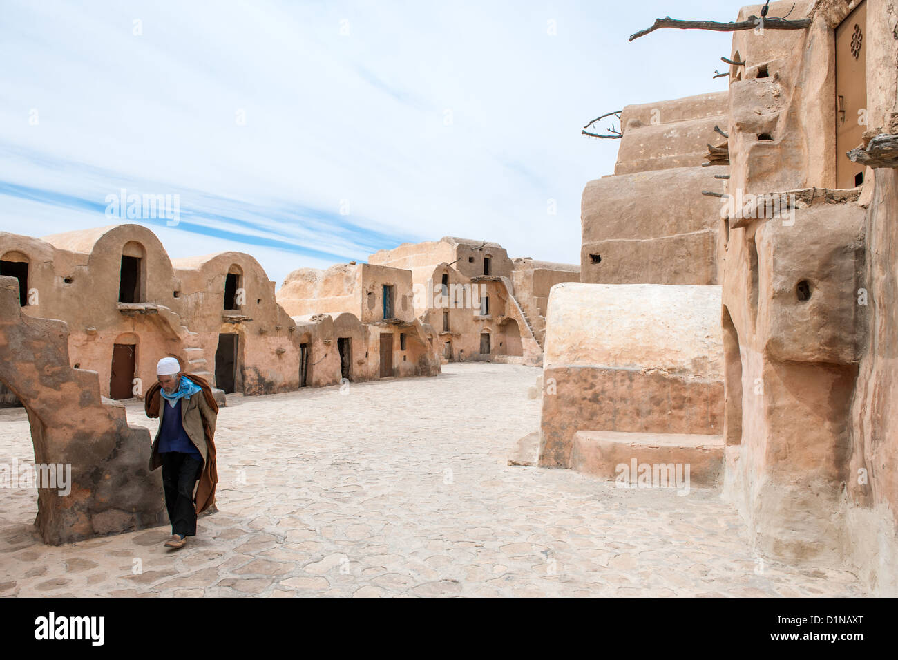 Südlich von Tunesien, Tataouine, Ksar Ouled Soltane alten Berber befestigte Getreidespeicher Stockfoto