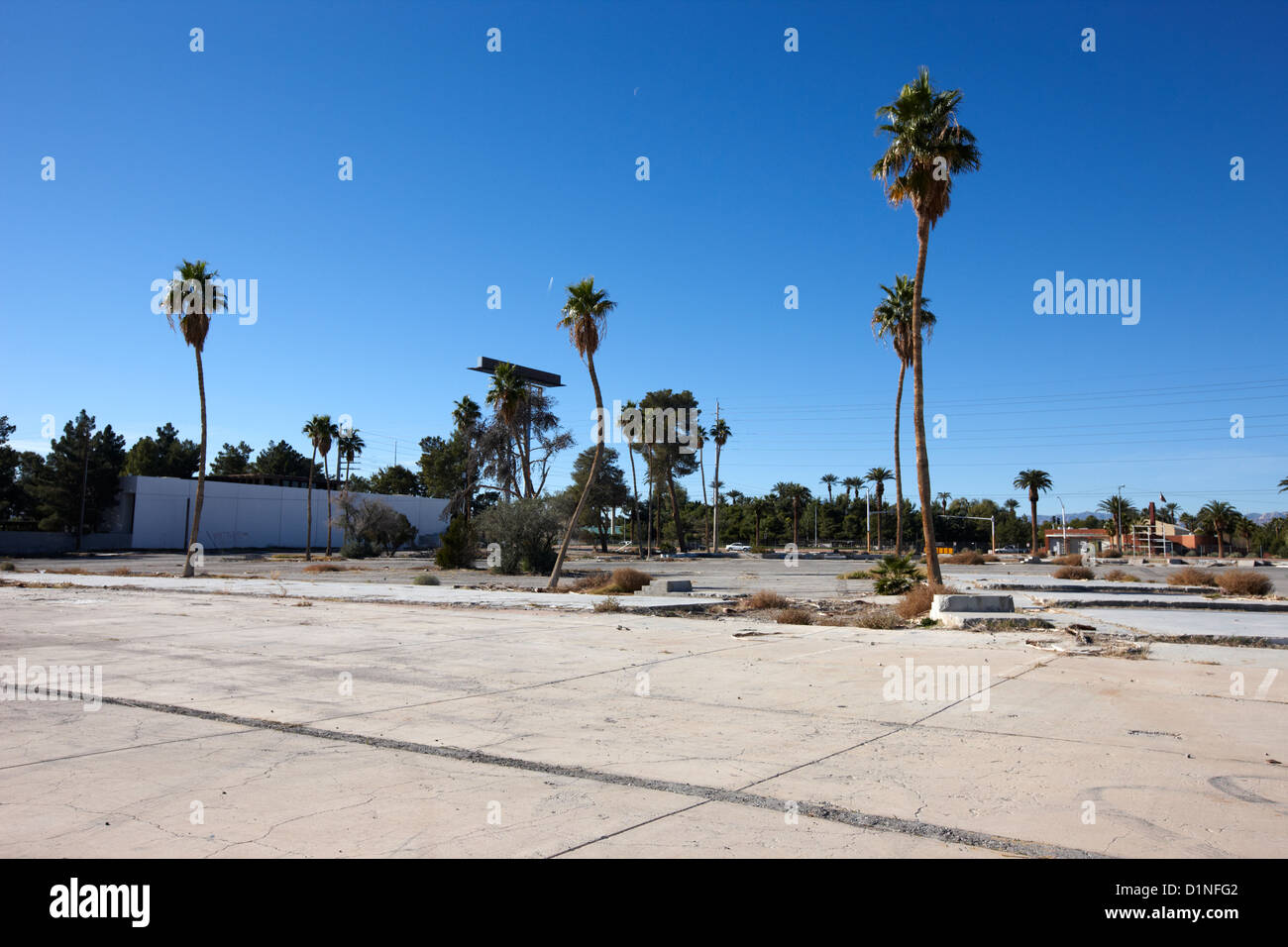 leere Bauland am Rande des Streifens im Paradies Las Vegas Nevada, USA Stockfoto