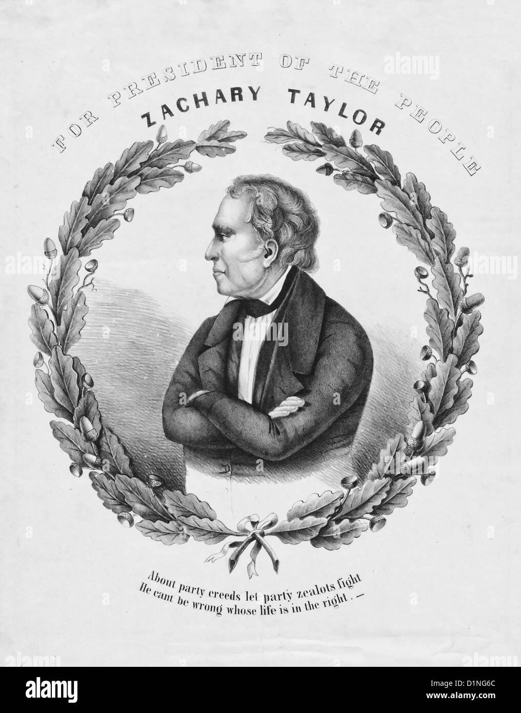 Zachary Taylor - für Präsident des Volkes - Wahlplakat für USA Präsidentschaftswahl 1848 Stockfoto