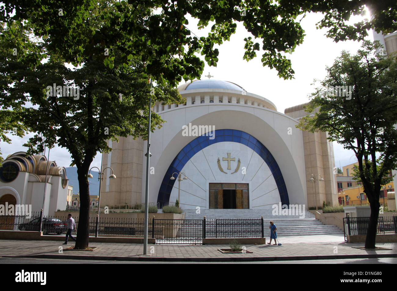 Neu errichtete orthodoxe Kathedrale der Auferstehung Christi in Tirana Stockfoto