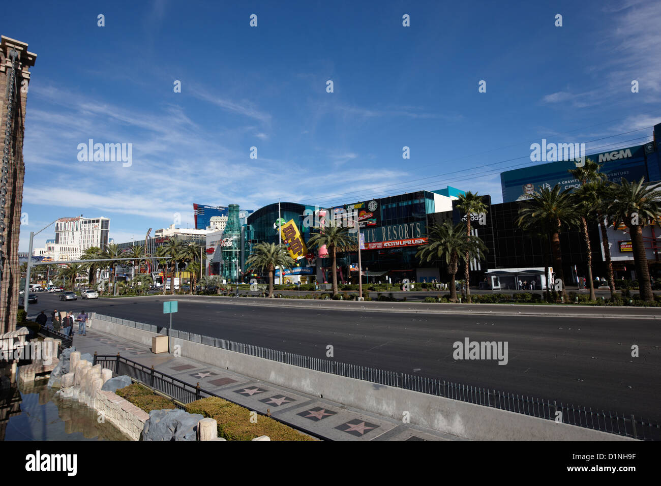 Blick auf South Las Vegas Boulevard Strip aus New York New York Casino Nevada USA Stockfoto