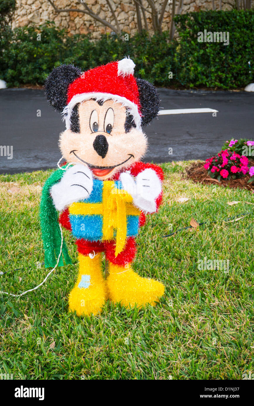 USA Florida Palm Beach Shores beleuchtete Mickey Maus Weihnachten