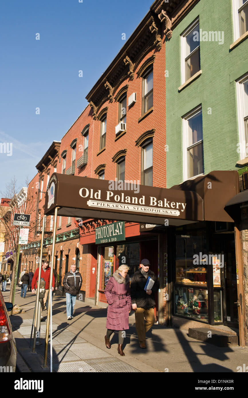 Polnische Nachbarschaft des Greenpoint, Brooklyn, New York Stockfoto