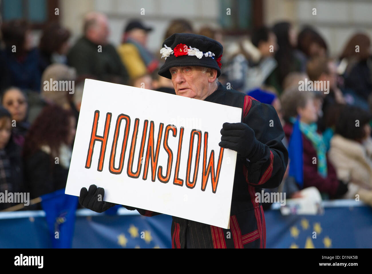Londoner New Year es Day Parade 2013, England, UK. 01.01.2013 London Borough of Hounslow führen bei der Londoner Neujahr Parade, Zentral-London, UK. Bildnachweis: Jeff Gilbert / Alamy Live News Stockfoto