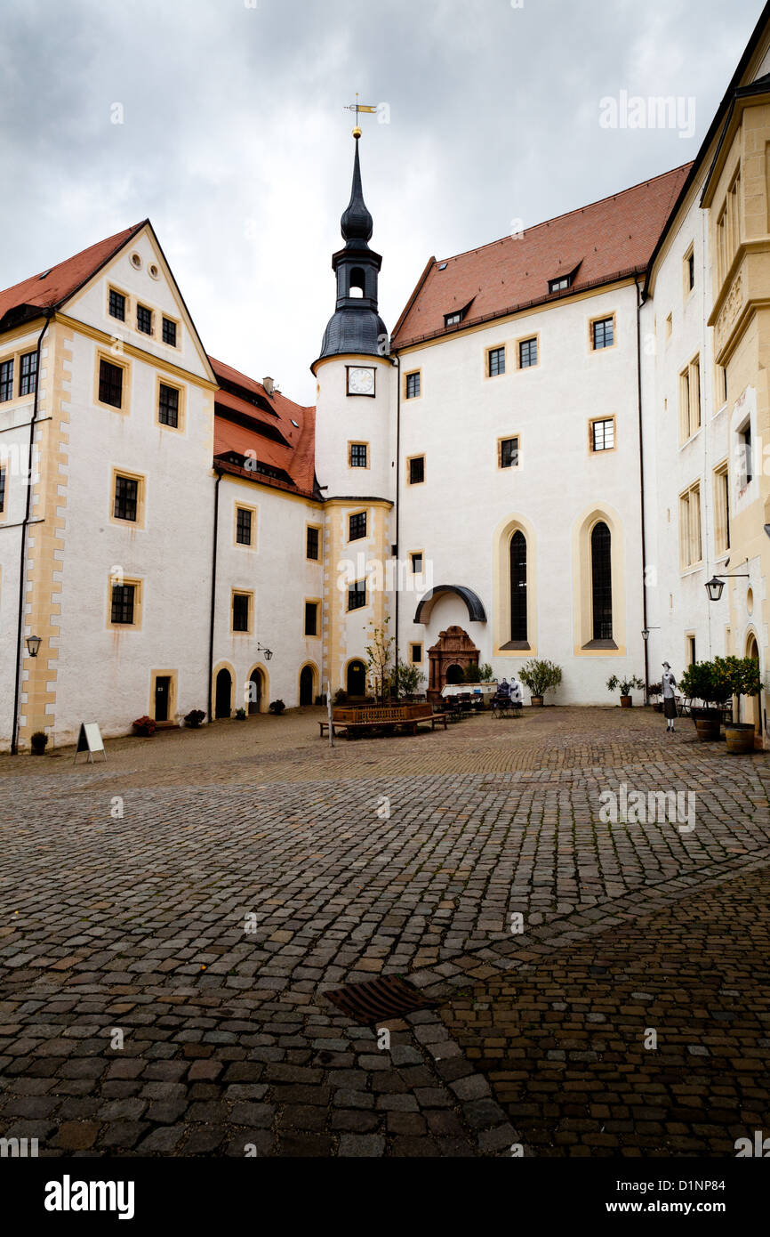 Die berühmt-berüchtigten Schloss Colditz in den neuen Bundesländern, eine ehemalige Kriegsgefangenenlager Stockfoto