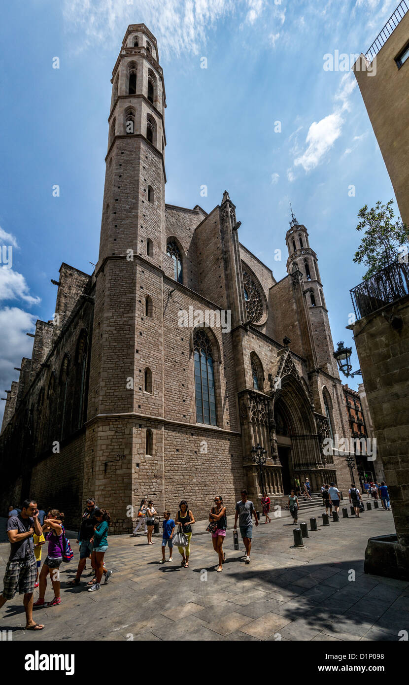 Kirche Santa Maria del Mar in Ribera Viertel von Barcelona Stockfoto