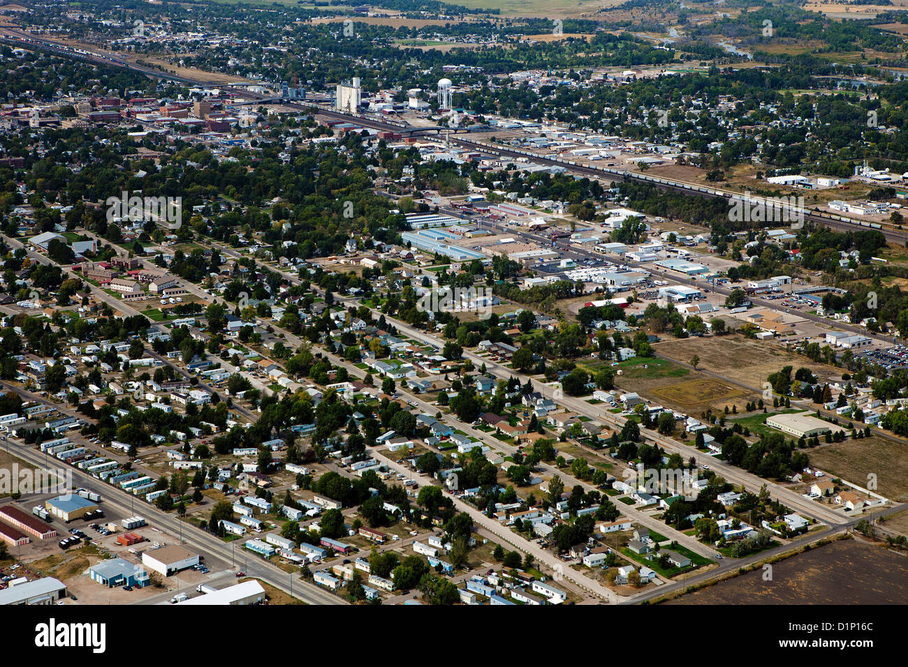 Luftaufnahme North Platte, Nebraska Stockfoto