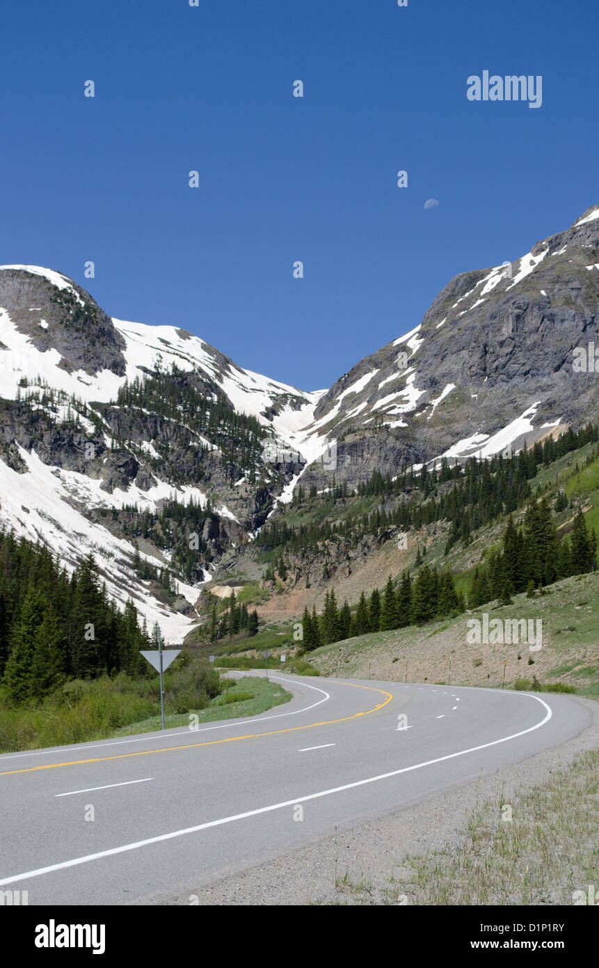 Die Million Dollar Highway zwischen Silverton und Ouray Colorado in den San Juan Mountains des südlichen Colorado Stockfoto