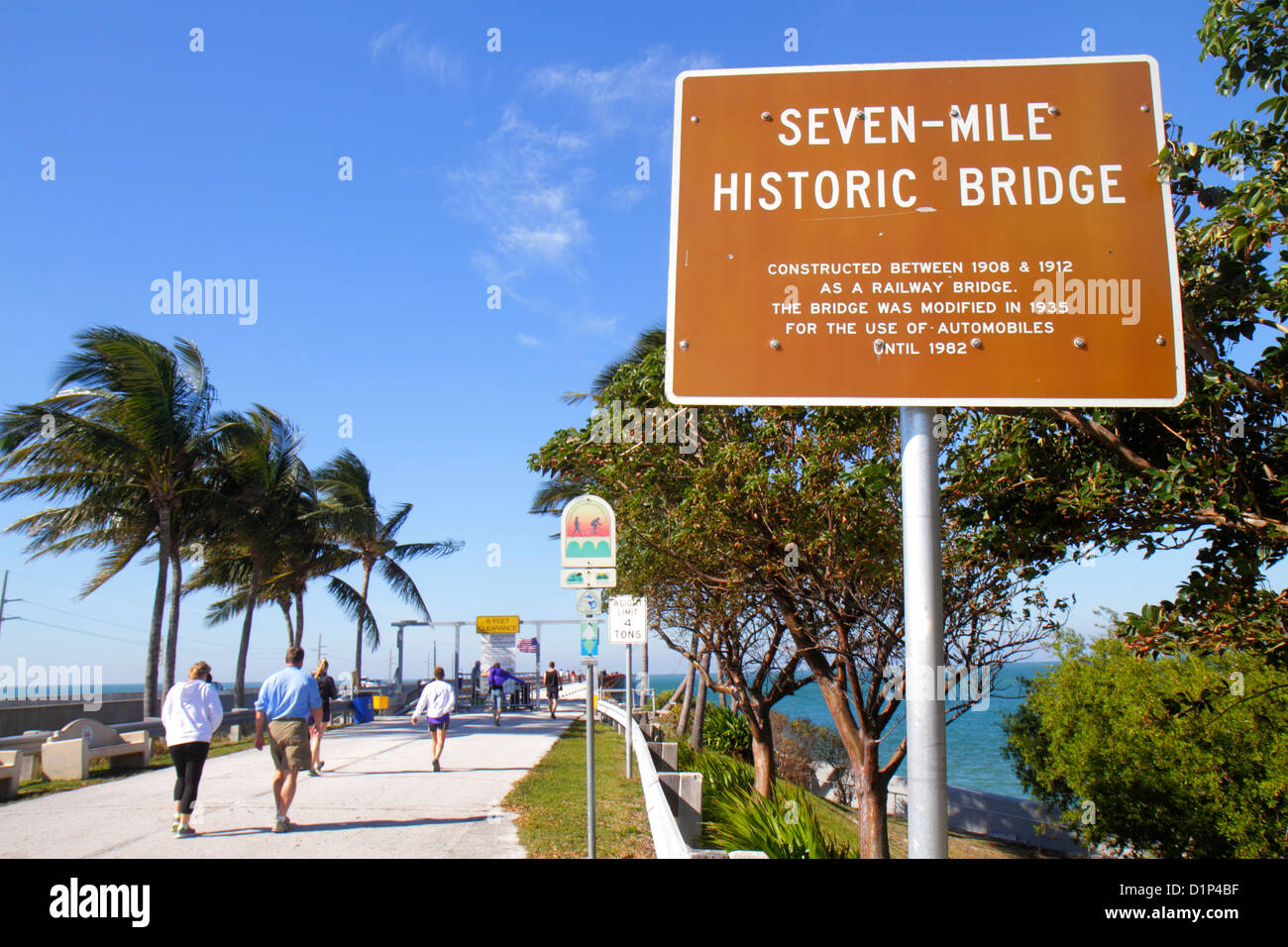 Florida Florida Keys, US Highway Route 1 One, Overseas Highway, Vaca Key, Marathon, Old Sevenmile Seven Mile Historic Bridge, Golf von Mexiko Coast, Florida B Stockfoto